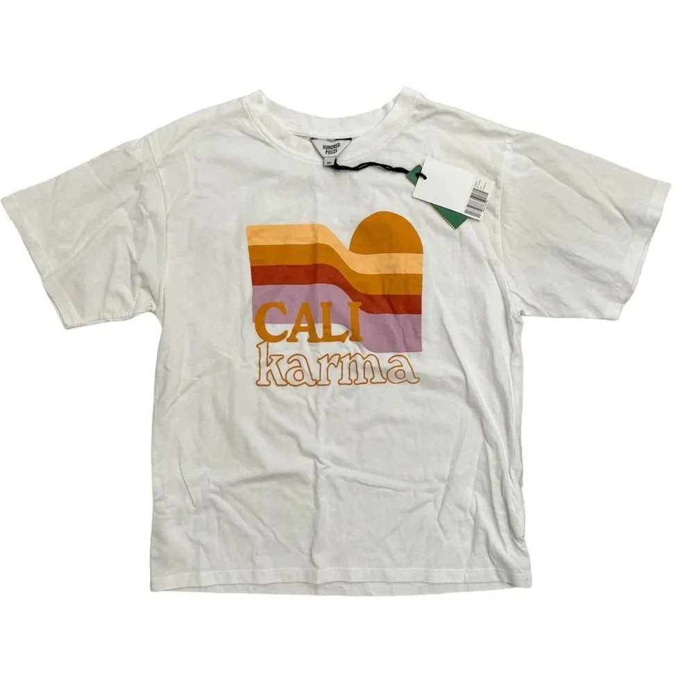 NWT Hundred Pieces Cali Karma Printed T-Shirt